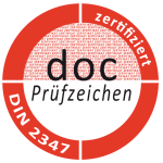 docConsult Prüfzeichen zertifiziert nach DIN 2347